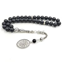 Tasbih Black agate Onxy prayer beads bracelets Gift Eid misbaha arabic pendant turkish fashion accessories muslim Jewelry 10mm