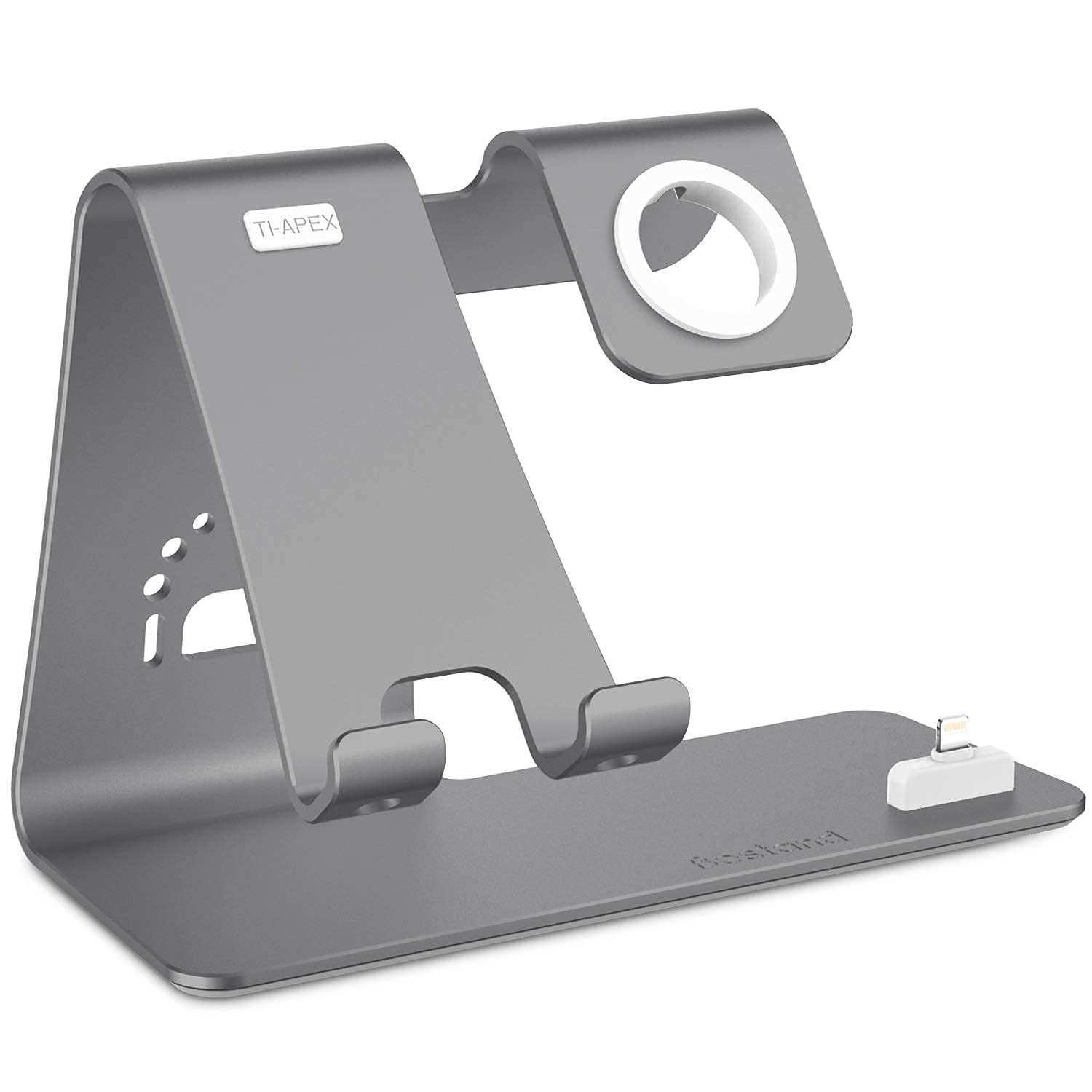 Bestand 3 in 1 Stand Holder for iPhone Mobile Phone iWatch and Charging Stand for Airpods Only, Grey (Patented, Airpods Charging Case NOT Contained)