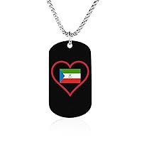 I Love Equatorial Guinea Red Heart Necklace Custom Memorial Necklace Personalized Photo Pendant Jewelry for Women Men