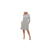 MONTEAU Womens Gray Pocketed Sweater Long Sleeve Jewel Neck Knee Length Shift Dress Plus 1X