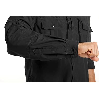 MAGCOMSEN Men's UPF 50+ Sun Protection Shirts, Button Down Long Sleeve Shirt for Hiking, Fishing, Work