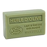 Label Provence Savon de Marseille - French Soap Made With Fresh Organic Donkey Milk - Olive Oil Fragrance - 60 Gram Bar