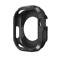 DYPERO TPU-Schutzhülle für Apple Watch Ultra, 49 mm, 45 mm, 41 mm, 44 mm, 40 mm, 42 mm, Stoßstangenschutz für iWatch Serie SE 8 Ultra 7 6 5 4 3 49 (Farbe: Schwarz, Größe: 49 mm)