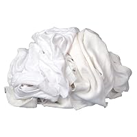 Buffalo Industries (10525) Absorbent White Recycled T-Shirt Cloth Rags - 50 lb. box - For All-purpose Wiping, Cleaning, and Polishing - Made from 100% Recycled Materials