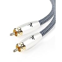Subwoofer Digital Audio Coaxial Cable Dual Shielded Cord, 24K Gold Plated Connector RCA to RCA Stereo Cable, 6.56feet/2M IMP-2202