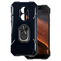 for Doogee S61 Ultra Thin Phone Case + Ring Holder Kickstand Bracket, Gel Pudding Soft Silicone Phone Case for Doogee S61 Pro 6.00 inches (BlackRing-B)