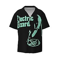 Electric Wizard Boy's Fashion Hawaiian T Shirt Funny Button Down Shirts Short Sleeve Tops