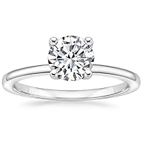JEWELERYIUM 1 CT Round Cut Colorless Moissanite Engagement Ring, Wedding/Bridal Ring Set, Halo Style, Solid Sterling Silver Anniversary Bridal Jewelry, Awesome Birthday Gifts for Her