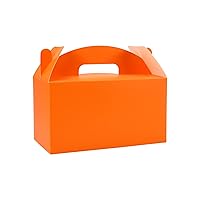 HUAPRINT Orange Treat Boxes Large Bulk,Gable Boxes 30 Pack 9.45x5x5Inches,Party Favor Boxes Goodie Boxes for Birthday Party Baby Shower Wedding Christmas