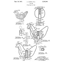 1941 - Toy Hen - J. J. Gora - Wyandotte Toys - All Metal Products - Patent Art Magnet