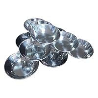 10pieces Korean Stainless Steel 4.75inches Table Small Dish Bowl Plate Set for Side Dish, Sauce