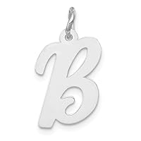 14k Gold Medium Script Letter Name Personalized Monogram Initial Charm Pendant Necklace Jewelry for Women in White Gold Yellow Gold Choice of Initials and Variety of Options
