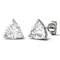 Earrings 2.00ct Brilliant Trillion Cut, VVS1 Clarity, Colorless Moissanite Diamond, 925 Sterling Silver Earring, Stud Earrings, Perfact for Gift Or As You Want