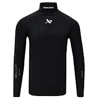 Bauer S19 Hockey Long Sleeve Neck Protect Shirt, Certified Integrated Neck Guard, Youth (Youth