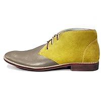 PeppeShoes Modello Terrano - Handmade Italian Mens Color Colorful Ankle Chukka Boots - Cowhide Suede - Lace-Up