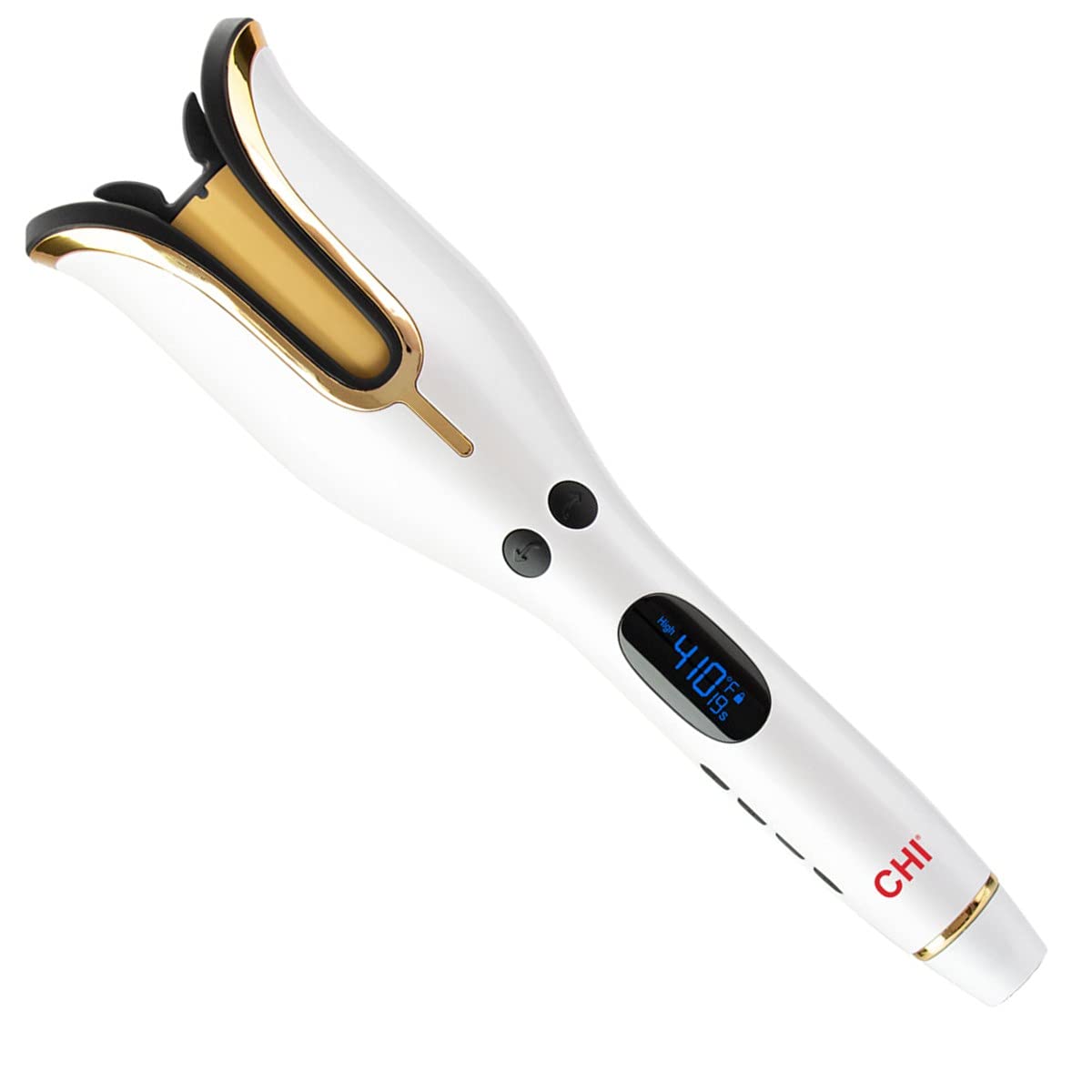 CHI Spin N Curl 1" Ceramic Rotating Curler In White, 1 Pound. Ideal for Shoulder-Length Hair between 6-16” inches.