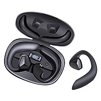 Wireless Earbuds Bluetooth 5.3 Headphones 60hrs Playtime with Digital Display Sports Wireless Headphones with Earhook Deep Bass IPX7 Waterproof Over-Ear Earbuds for Android iOS Workout Black