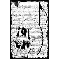 Skull Punk Rock and Roll Song Writing Journal Notebook: Small Notebook 6