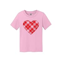 Threadrock Kids Big Plaid Red Heart Valentine's Day Toddler T-Shirt