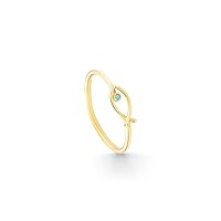 Tiny 14K Gold Fish Ring, Dainty initial Fish Ring, Sea Jewelry, 14K Real Gold Animal Ring, Minimalist Fish Ring, Birthday Gift