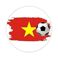 Personalized Vietnam Football Laptop Stickers 50 Pieces Patriotic Flag Decals Stickers Coach Gift Durable Round Labels Decal for Boys Girls Teachers Reward Craft Scrapbooking 3inch