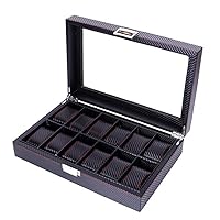 12 Grid Watch Box PU Jewelry Box Case Holder Storage Box Men's Watch Display (Color : A, Size