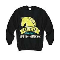 Horse Sweatshirt - Life is Better with Horse - Black