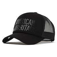 American Heritage Flag Logo 5P Trucker Hat Mesh Cap for Outdoor Sports Men Women