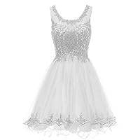 ZHengquan Women's Lace Appliques Tulle Homecoming Dress Crystals A Line Short Prom Dress