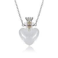 1PC Clear Heart Vial Perfume Bottle Necklaces Stainless Steel Chain Make a Wish blood vial necklace Women Jewelry