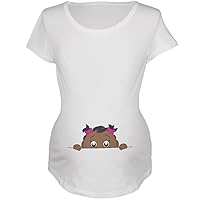 Old Glory Peeking Baby Girl Multicultural African American White Maternity Soft T-Shirt - X-Large
