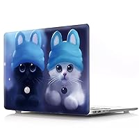 IVY Animal Case for MacBook Pro (13-inch,M1,2016-2020, Thunderbolt 3 Ports, Models: A2338/A2289/A2251/A2159/A1706/A1708/A1989) Hard Shell Case with Keyboard Cover - B&W Cat