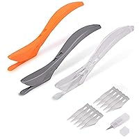 Gomake Vinyl Wrap Cutter Wrapping Paper Cutter Knife, Gift Wrap Cutter,Concealed Blade Safety Knife Car Vinyl Wrap Ripper Backslitter Cutting Tool, include 3PCS Cutter Knife and 10PCS Spare Blade