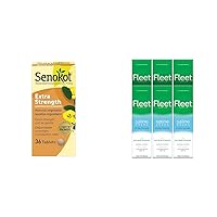 Senokot Extra Strength Natural Vegetable Laxative 36 Count and Fleet Laxative Saline Enema 7.8 Fl Oz Pack of 6 Constipation Relief