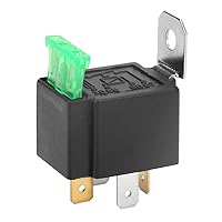Qiangcui Black 4-Pin DC 2V 30A Fused Relay,Normally Open Contacts,Car Bike Boat Protection Changeover Relay Automotive