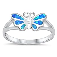 CHOOSE YOUR COLOR Sterling Silver Butterfly Ring