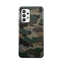 BURGA Phone Case Compatible with Samsung Galaxy A73 - Hybrid 2-Layer Hard Shell + Silicone Protective Case -Tropical Military Army Green Camo Camouflage - Scratch-Resistant Shockproof Cover