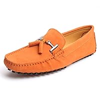 Mens Casual Suede Leather Tassels Driving Penny Loafers Boat Shoes