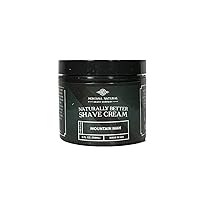 MNSC Mountain Man Naturally Better Shave Cream - Smooth Shave, Hypoallergenic Sensitive Skin Formula, Softer Skin, Prevents Nicks, Cuts, and Irritation, Handcrafted in USA, All-Natural & Plant-Derived