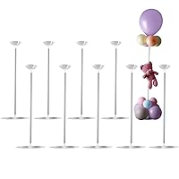 YALLOVE Clear Acrylic Tabletop Balloon Stand Kit, Adjustable Height, 15.75 Inch 10 pack Ballon Stick Holder with Base for Centerpiece Party Decoration