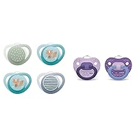 NUK Orthodontic Pacifier 4-Pack and 2-Pack for 18-36 Month Old Girls, Pink