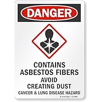 “Danger - Contains Asbestos Fibers, Avoid Creating Dust, Cancer & Lung Disease Hazard” Sign | 7