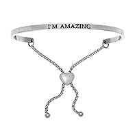 Intuitions Stainless Steel i'm Amazing Adjustable Friendship Bracelet