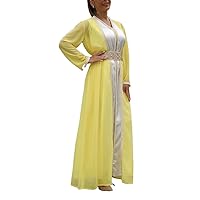 Spring Floral Ramadan Kaftan Dresseswomen's Long 2-Piece Suit With Belt Pearl Decorationabayas For Womendresses