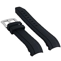Ewatchparts 22MM SILICON RUBBER WATCH STRAP BAND COMPATIBLE WITH ORIENT BLUE RAY II AA02005D BLACK CURVE