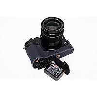 TP Handmade Genuine Real Leather Half Camera Case Camera Bag for FUJIFILM XT2 X-T2 Blue Bottom Open