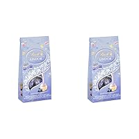 Lindt LINDOR Blueberries & Cream White Chocolate Candy Truffles, White Chocolate Candy With Blueberries and Cream Truffle Filling, 8.5 oz. Bag (Pack of 2)