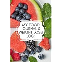 My Food Journal & Weight Loss Log: 30 Days Diet Planner: Compact All in One Organizer Book Tracker Guide Notebook to Monitor and Track Daily Food ... 6”x9” 120 pages. (Food Diet & fitness Diary)