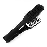 Pro Hairdressing Straightener Nylon Hair Straightening Double Brushes V Shape Comb Clamp Not Hurt Styling Tools