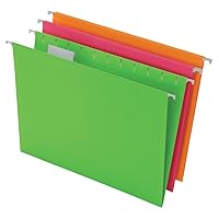 Pendaflex Glow Hanging File Folders, Letter Size, Assorted, Case Pack of 12 (81670)